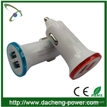 portable dual usb car charger 5V 2.1A battery car charger